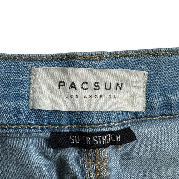 Pacsun Womens Super Stretch Distressed Jegging Jeans High Rise Light Wash Sz 28 - Picture 7 of 10
